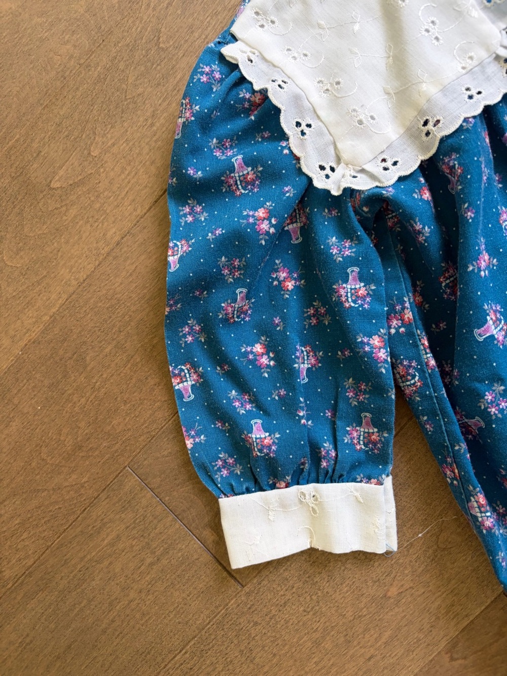 Winnie the Pooh Floral Dress - Blue with Pink Flowers - Picture 3 of 6